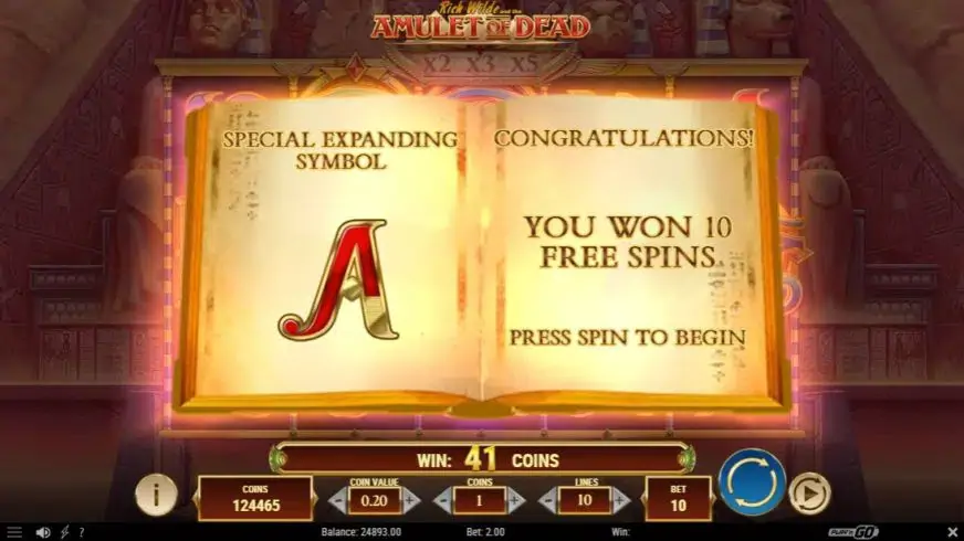 Rich Wilde And The Amulet of Dead slot screenshot 4