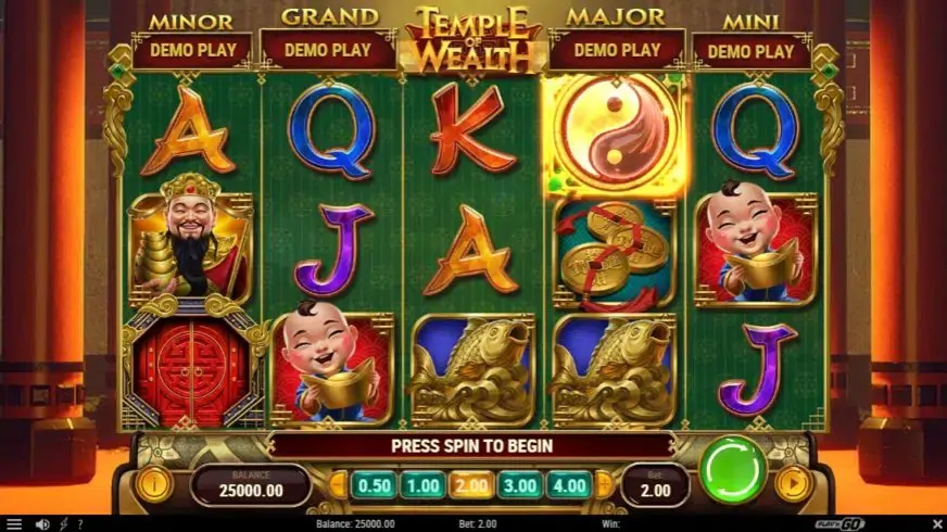 Temple of Wealth slot screenshot 1