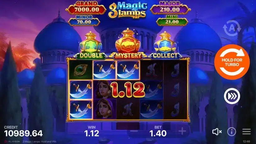 3 Magic Lamps: Hold and Win slot screenshot 2