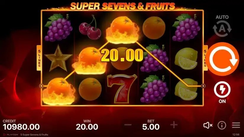 5 Super Sevens & Fruits slot screenshot 3