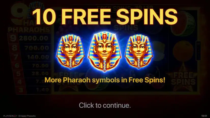 9 Happy Pharaohs slot screenshot 3