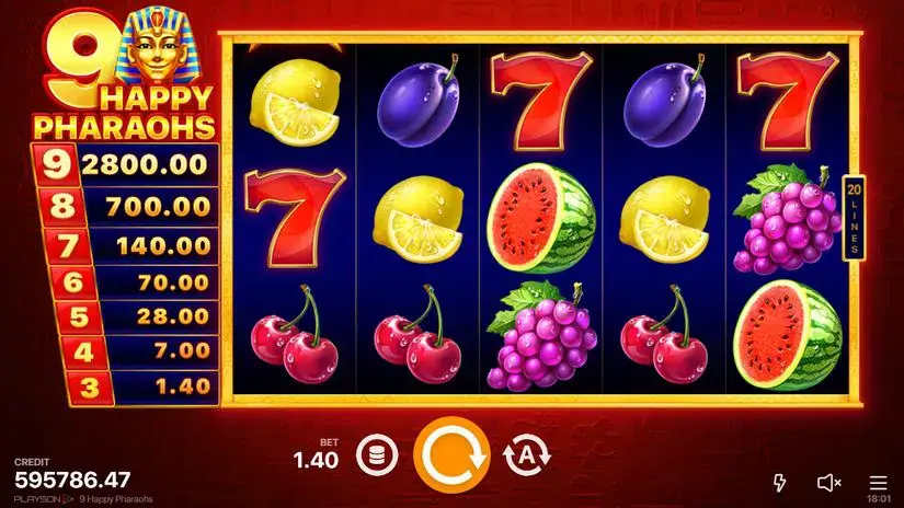 9 Happy Pharaohs slot screenshot 2