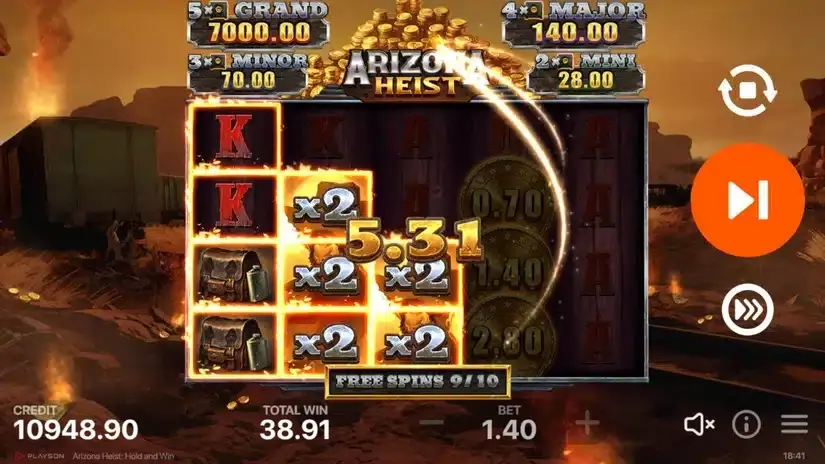 Arizona Heist: Hold and Win slot screenshot 