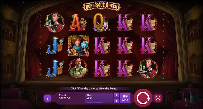 Burlesque Queen slot screenshot 1