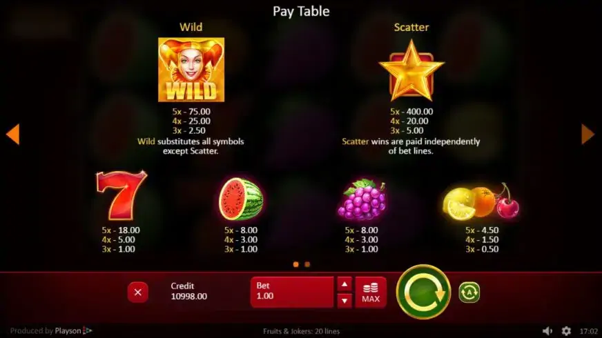 Fruits & Joker slot screenshot 2