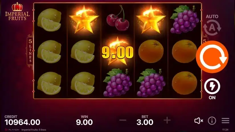 Imperial Fruits: 5 lines slot screenshot 2