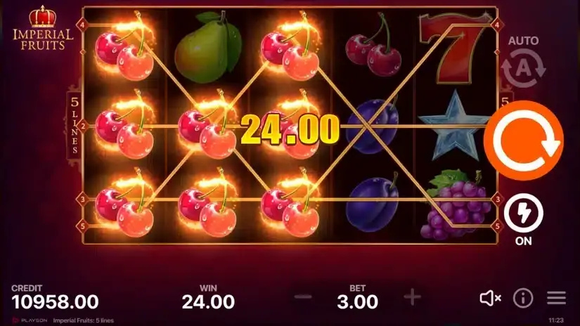Imperial Fruits: 5 lines slot screenshot 3