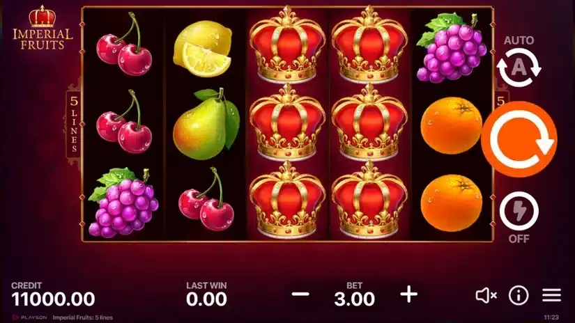 Imperial Fruits: 5 lines slot screenshot 1