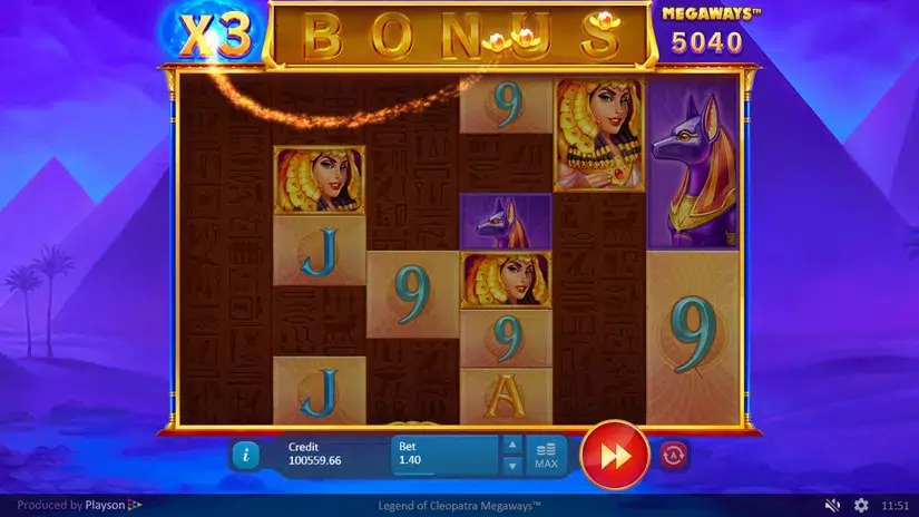 Legend of Cleopatra Megaways slot screenshot 3