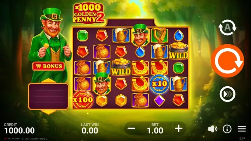 x1000 Golden Penny 2 slot screenshot 1