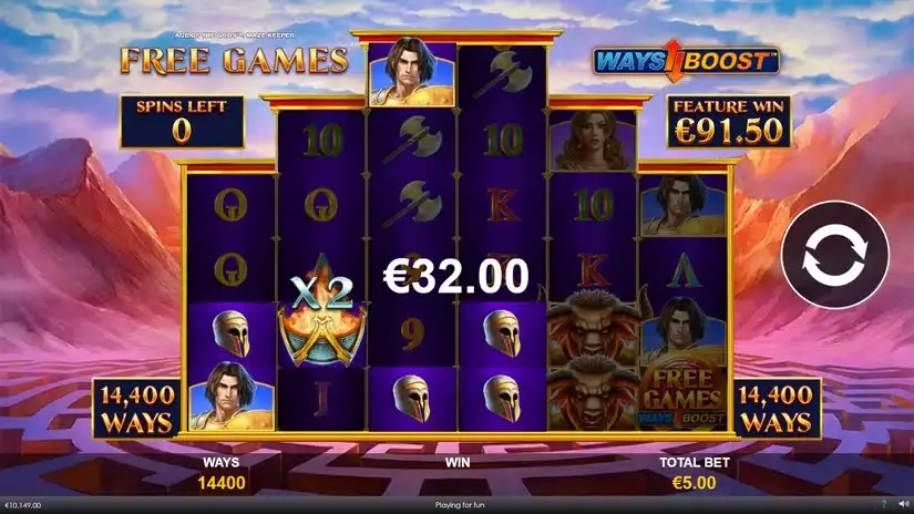 Age Of The Gods Maze Keeper slot screenshot 8