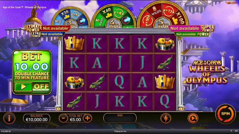 Age of the Gods Wheels of Olympus slot screenshot 3