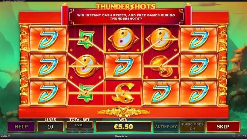 Dragon’s Hall Thundershots slot screenshot 2