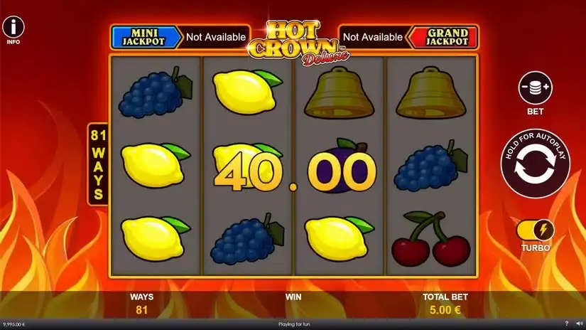 Hot Crown Deluxe slot screenshot 2