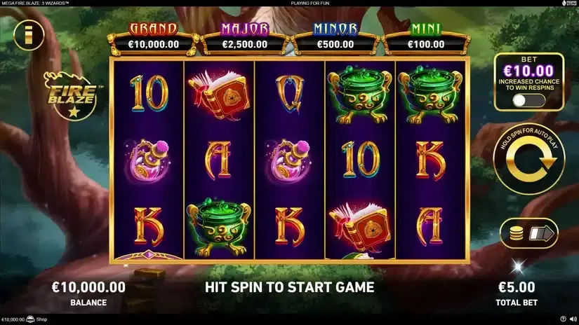 Mega Fire Blaze: 3 Wizards slot screenshot 