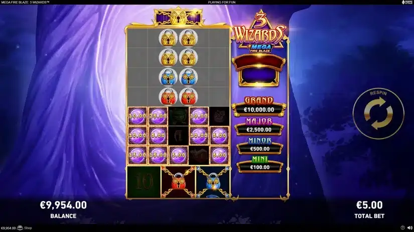 Mega Fire Blaze: 3 Wizards slot screenshot 