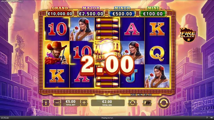 Mega Fire Blaze Wild Pistolero slot screenshot 2