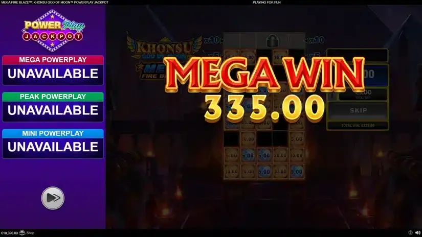 Mega Fire Blaze: Khonsu God of Moon Powerplay Jackpot slot screenshot 6