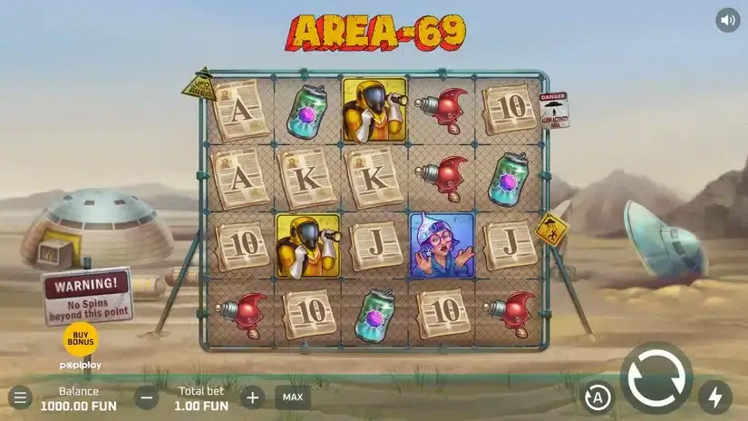 Area 69 slot screenshot 