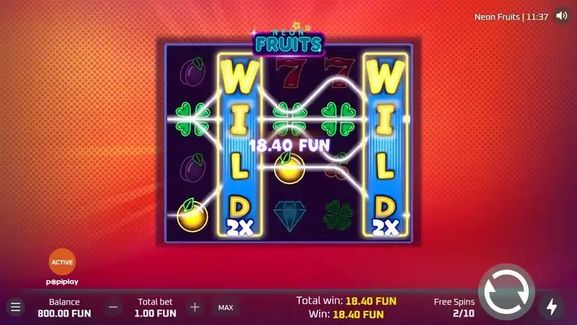 Neon Fruits slot screenshot 2