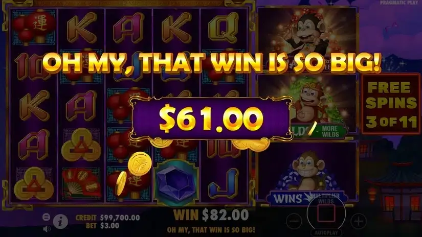 3 Dancing Monkeys slot screenshot 4