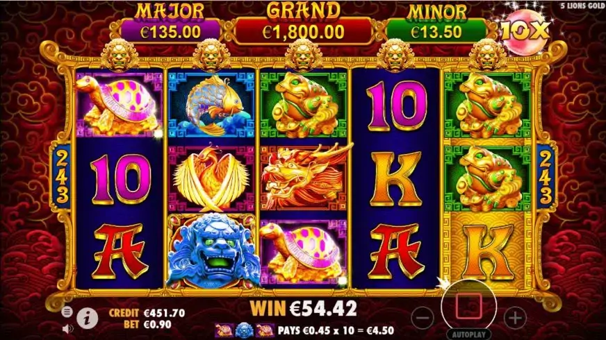 5 Lions Gold slot screenshot 