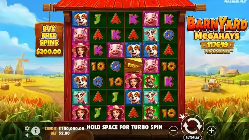 Barnyard Megahays Megaways slot screenshot 