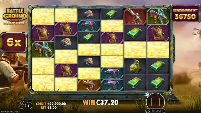 Battle Ground Zero Megaways slot screenshot 