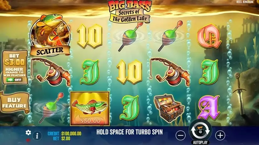 Big Bass Secrets of the Golden Lake slot screenshot 