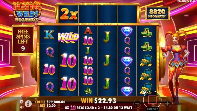 Blazing Wilds Megaways slot screenshot 