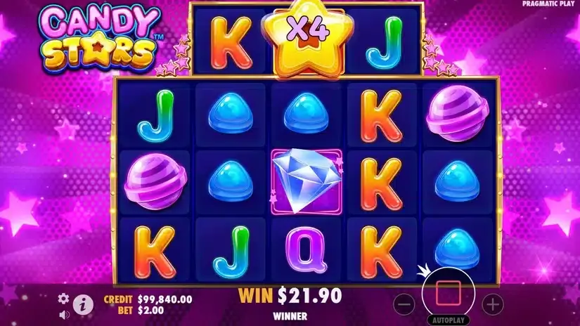 Candy Starz slot screenshot 