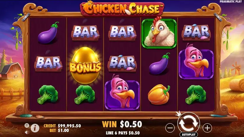 Chicken Chase slot screenshot 3