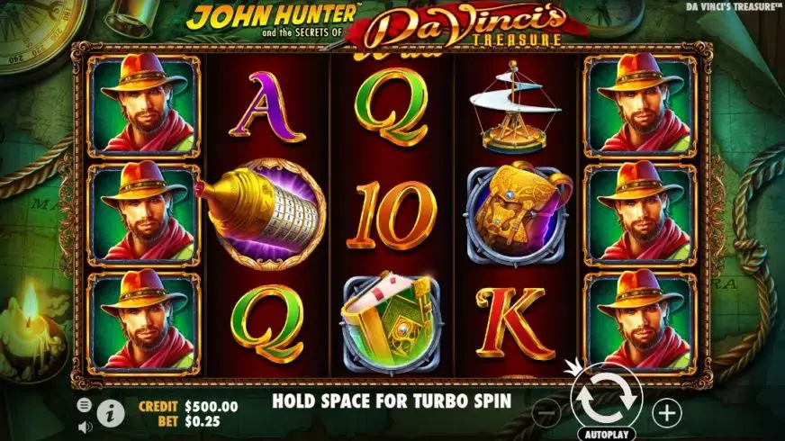 John Hunter Da Vinci’s Treasure slot screenshot 1