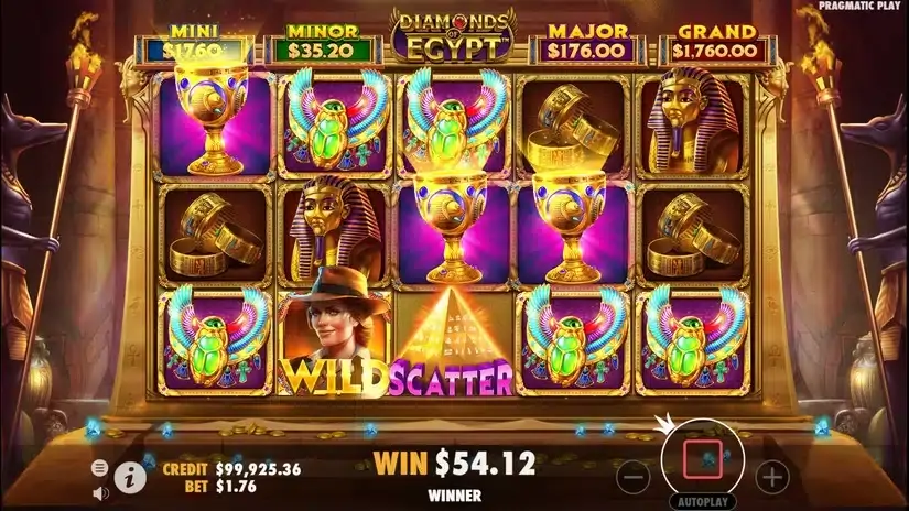 Diamonds Of Egypt slot screenshot 