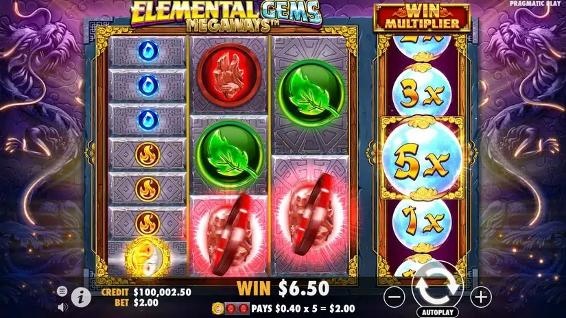 Elemental Gems Megaways slot screenshot 2