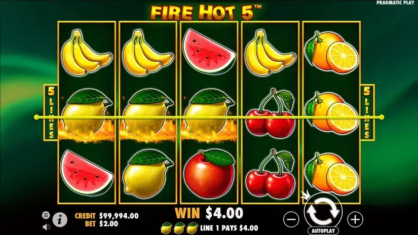 Fire Hot 5 slot screenshot 2