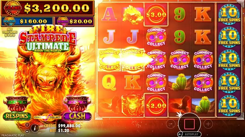 Fire Stampede Ultimate slot screenshot 2