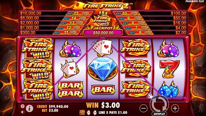Fire Strike 2 slot screenshot 4