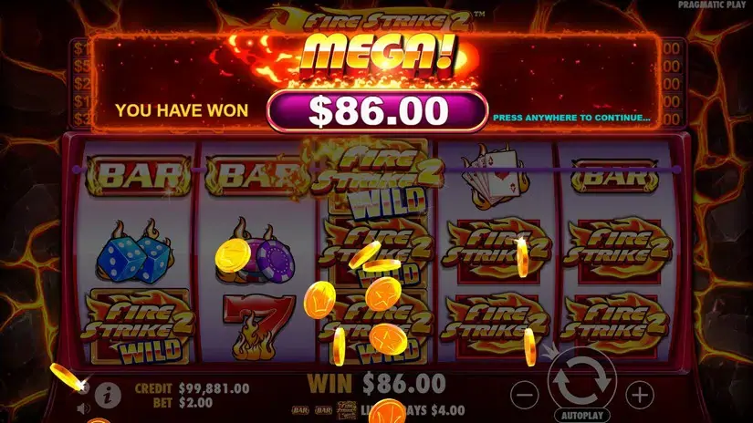 Fire Strike 2 slot screenshot 