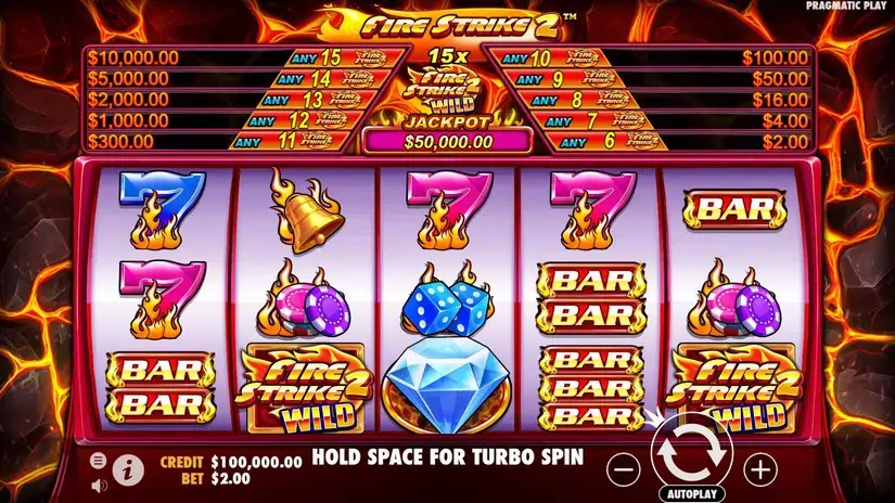 Fire Strike 2 slot screenshot 