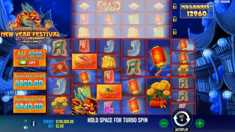 Floating Dragon New Year Festival Ultra Megaways Hold & Spin slot screenshot 