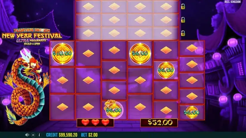 Floating Dragon New Year Festival Ultra Megaways Hold & Spin slot screenshot 