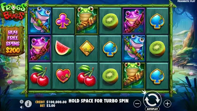 Frogs & Bugs slot screenshot 