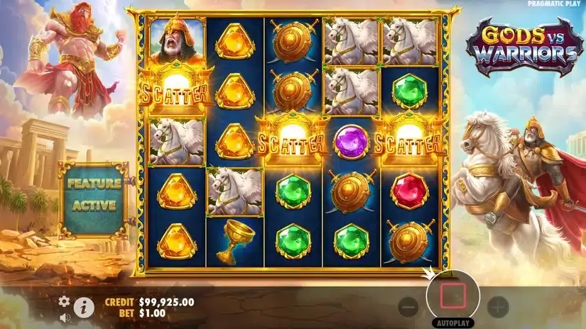 Gods vs Warriors slot screenshot 2