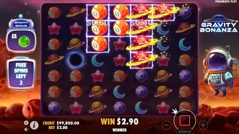 Gravity Bonanza slot screenshot 