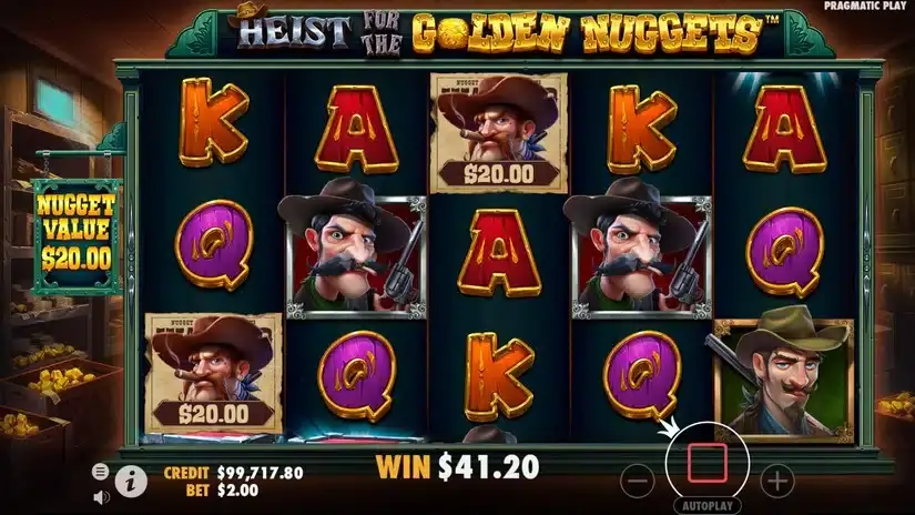 Heist for the Golden Nuggets slot screenshot 