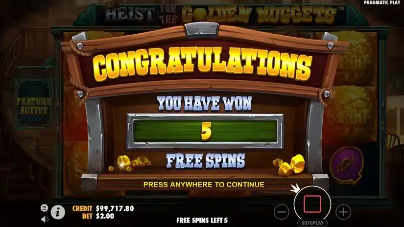 Heist for the Golden Nuggets slot screenshot 3