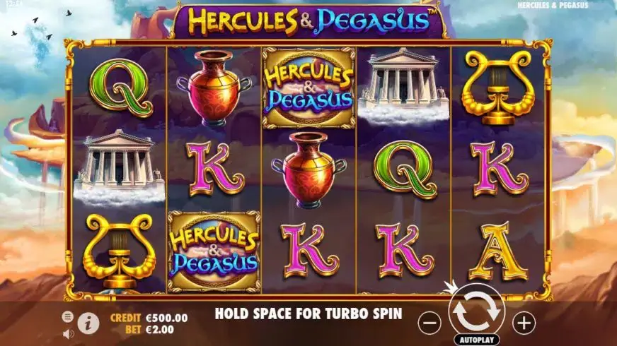 Hercules and Pegasus slot screenshot 