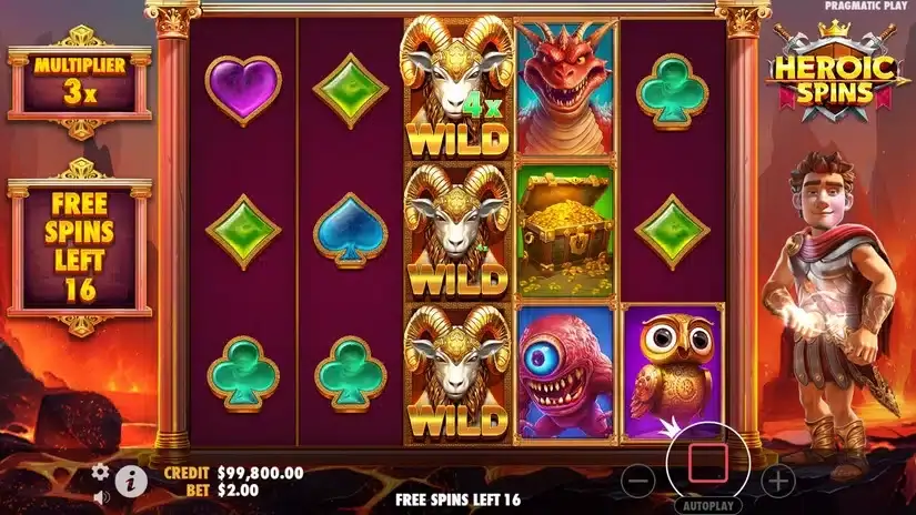 Heroic Spins slot screenshot 5