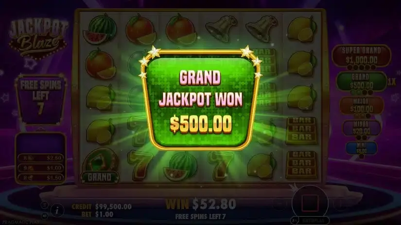 Jackpot Blaze slot screenshot 